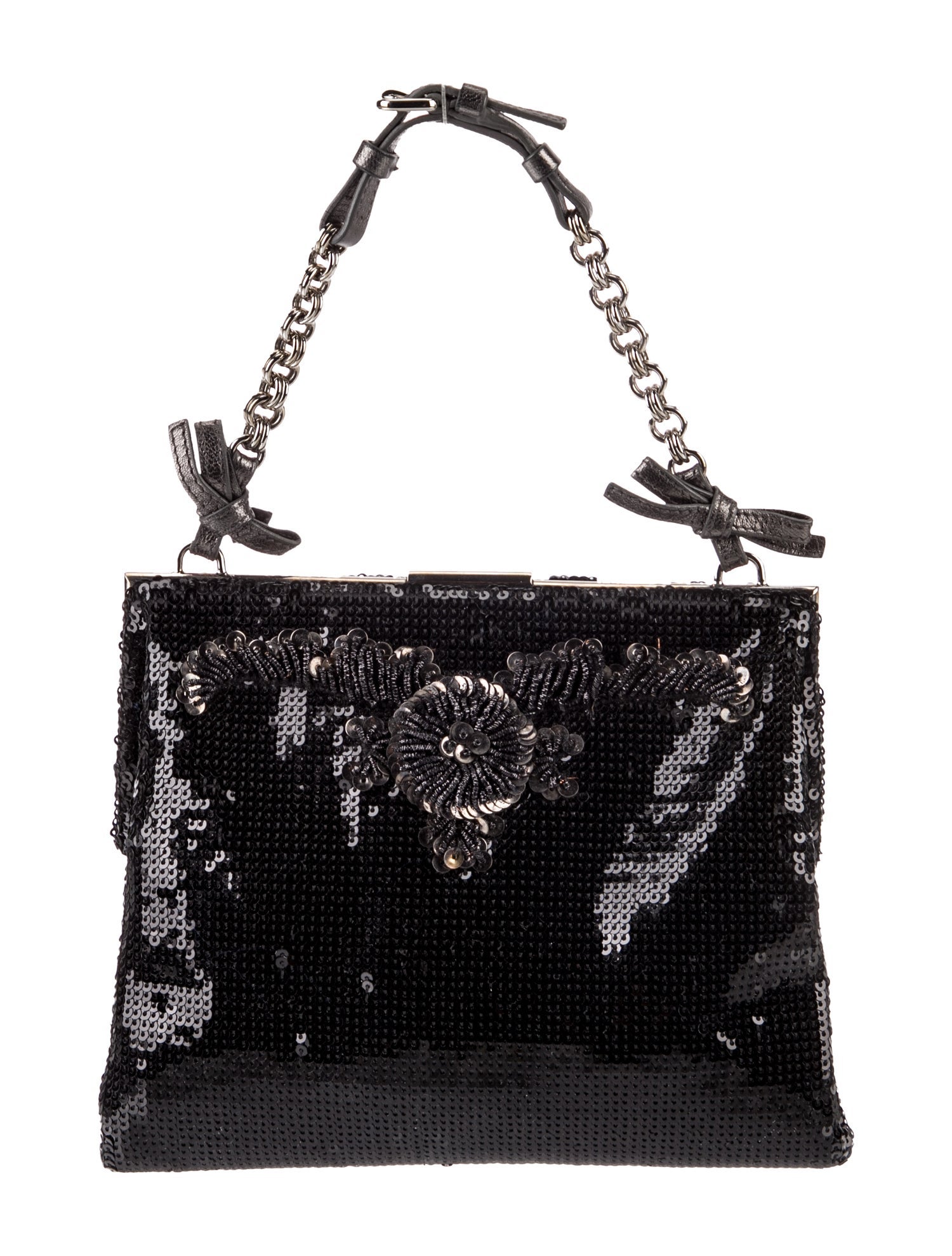 Prada Enameled Metal Triangle Evening Bag