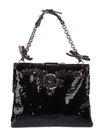 Prada Enameled Metal Triangle Evening Bag