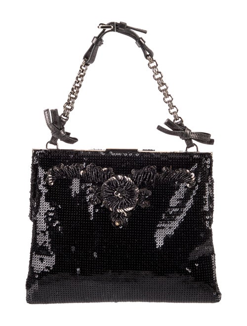 Prada Enameled Metal Triangle Evening Bag