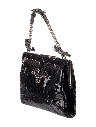 Prada Enameled Metal Triangle Evening Bag