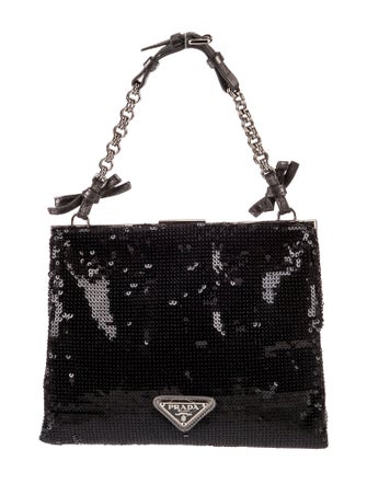 Prada Enameled Metal Triangle Evening Bag