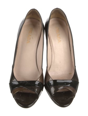 Prada Patent Leather Slingback Sandals