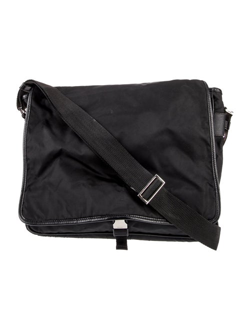 Prada Enameled Metal Triangle Messenger Bag