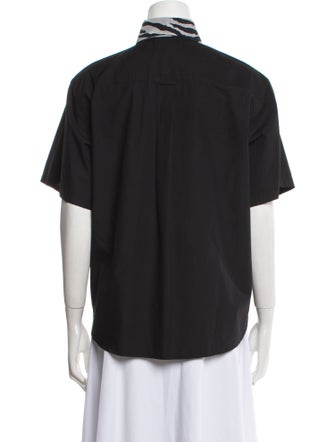 Prada 2018 Short Sleeve Button-Up Top