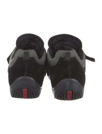 Prada Suede Colorblock Pattern Sneakers