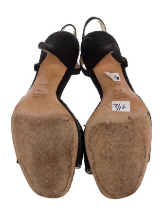 Prada Embroidered Accent Sandals