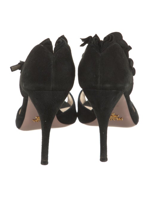Prada Suede Ruffle Embellishment Sandals