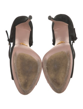 Prada Suede Ruffle Embellishment Sandals