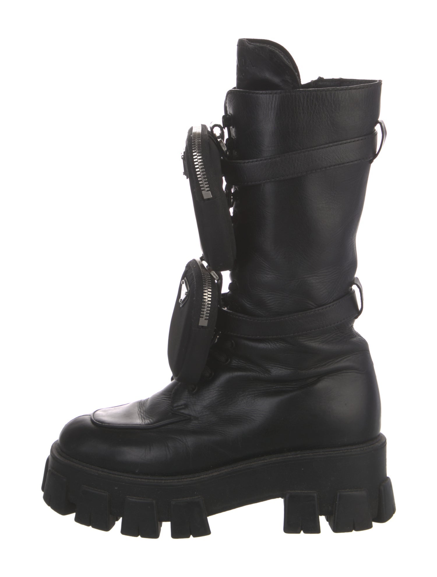 Prada Leather Combat Boots