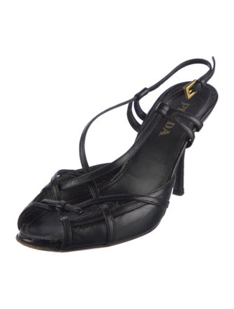 Prada Leather Slingback Sandals