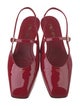 Prada Enameled Metal Triangle Patent Leather Slingback Flats