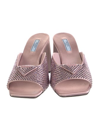 Prada Satin Patterned Slides