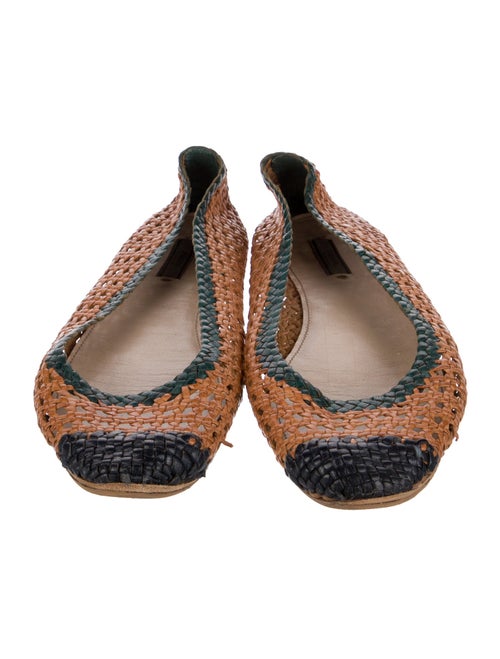 Prada Leather Colorblock Pattern Ballet Flats