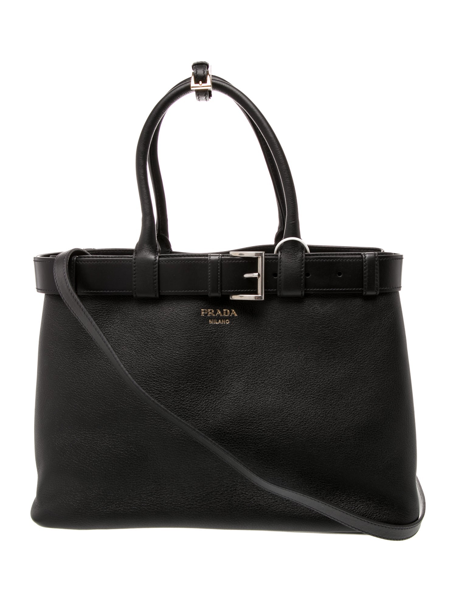 Prada Leather Buckle Bag w/Belt Large w/ Tags