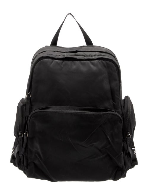 Prada Enameled Metal Triangle Backpack