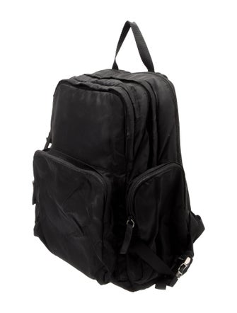 Prada Enameled Metal Triangle Backpack