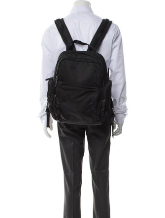 Prada Enameled Metal Triangle Backpack