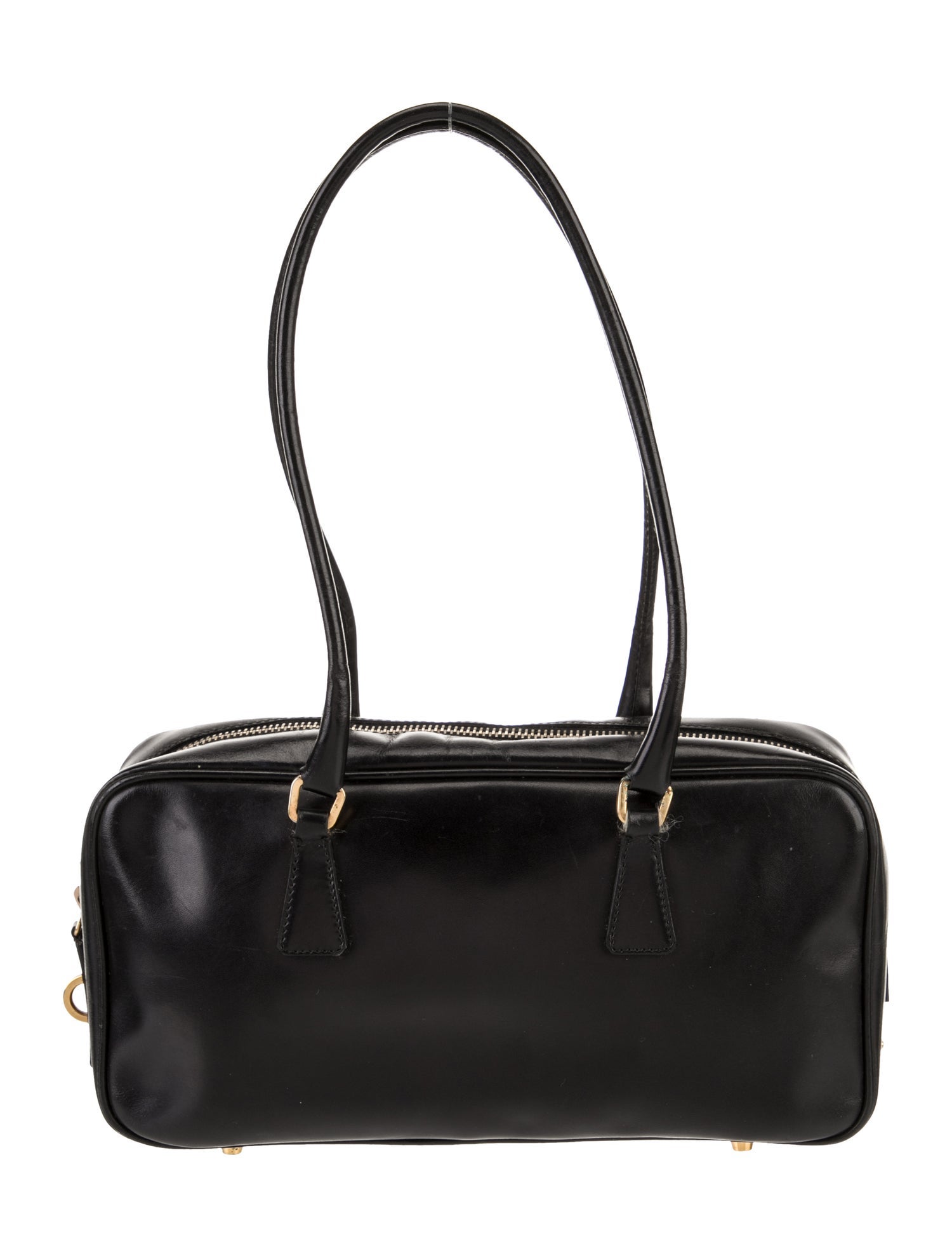 Prada Enameled Metal Triangle Bauletto Small