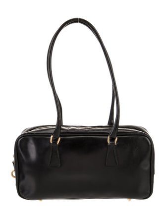 Prada Enameled Metal Triangle Bauletto Small