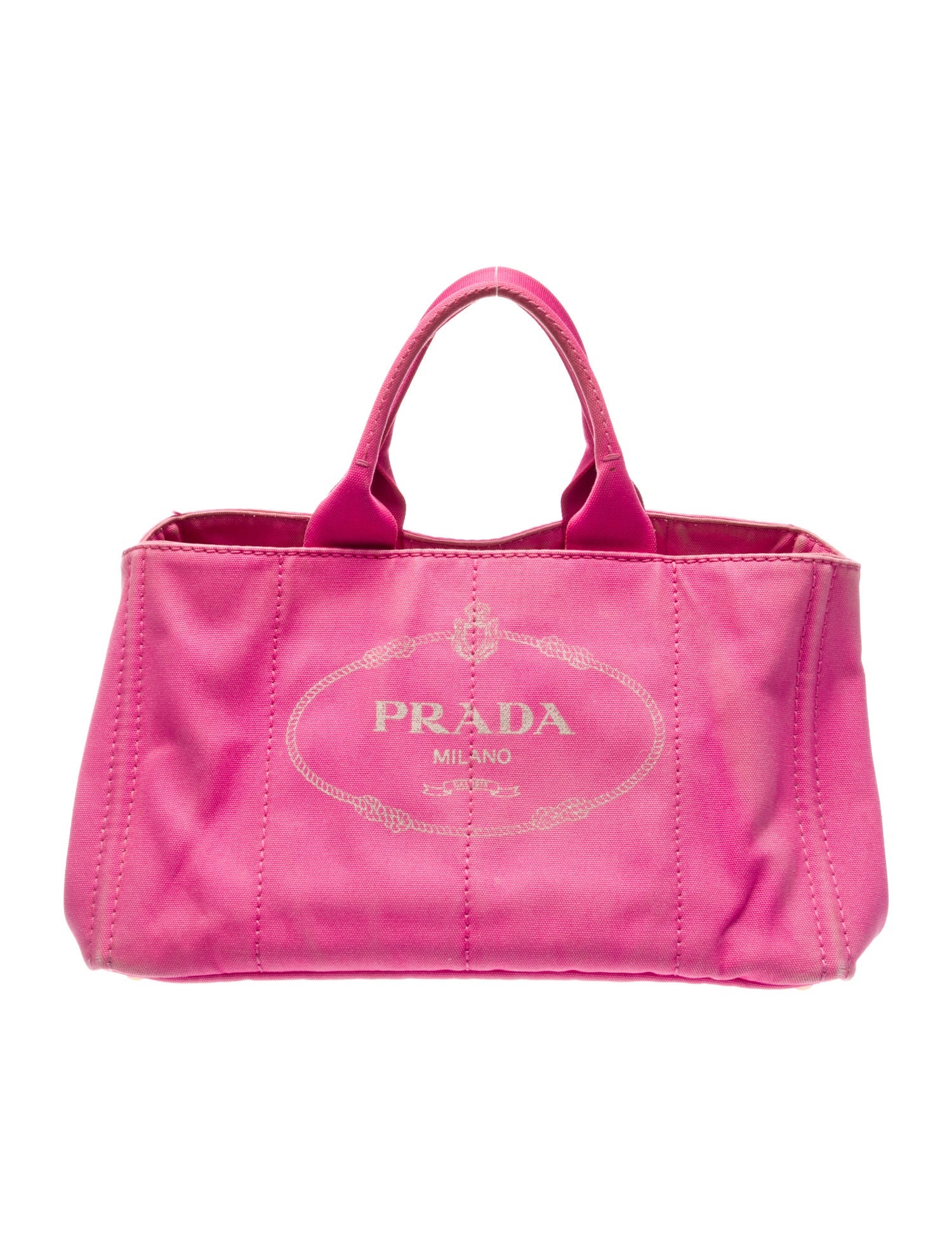 Prada Enameled Metal Triangle Weekender Bag