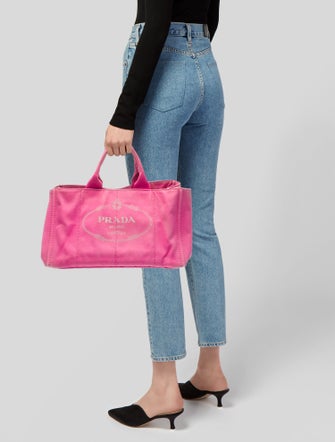 Prada Enameled Metal Triangle Weekender Bag