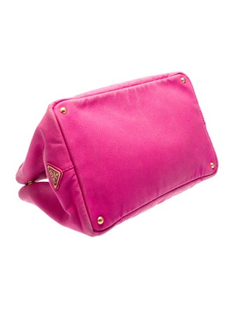 Prada Enameled Metal Triangle Weekender Bag