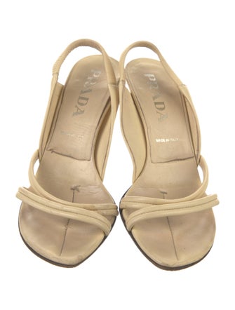 Prada Saffiano Leather Leather Slingback Sandals
