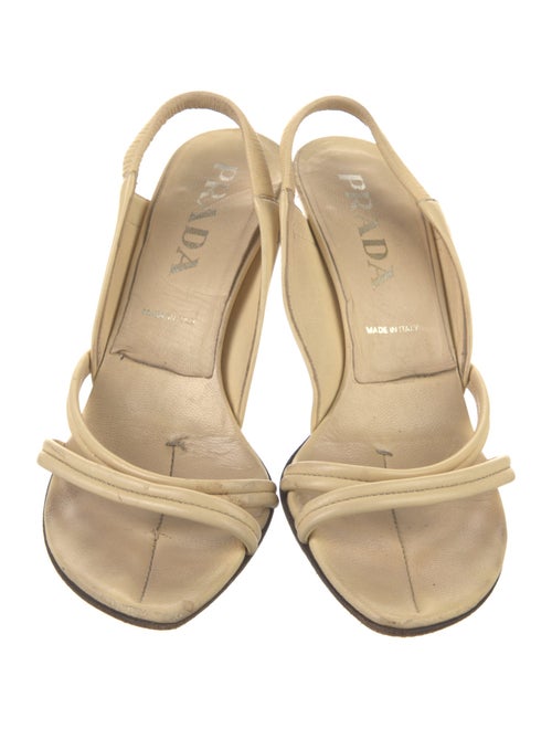 Prada Saffiano Leather Leather Slingback Sandals