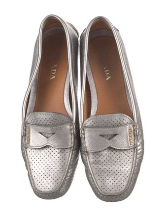 Prada Leather Animal Print Loafers
