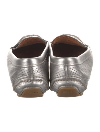 Prada Leather Animal Print Loafers