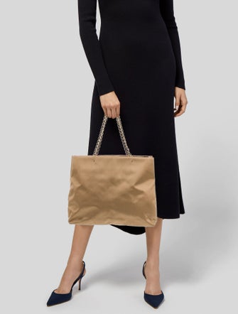 Prada Enameled Metal Triangle Shoulder Bag