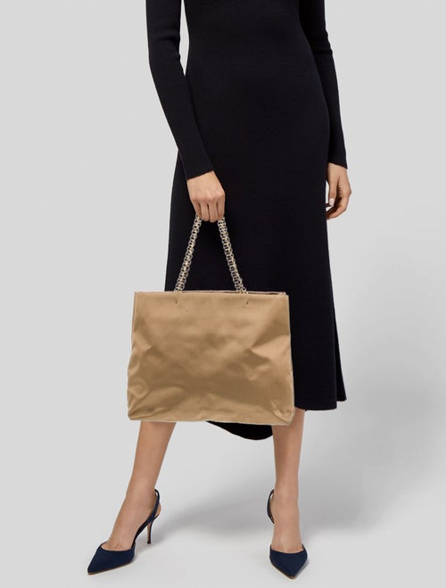 Prada Enameled Metal Triangle Shoulder Bag