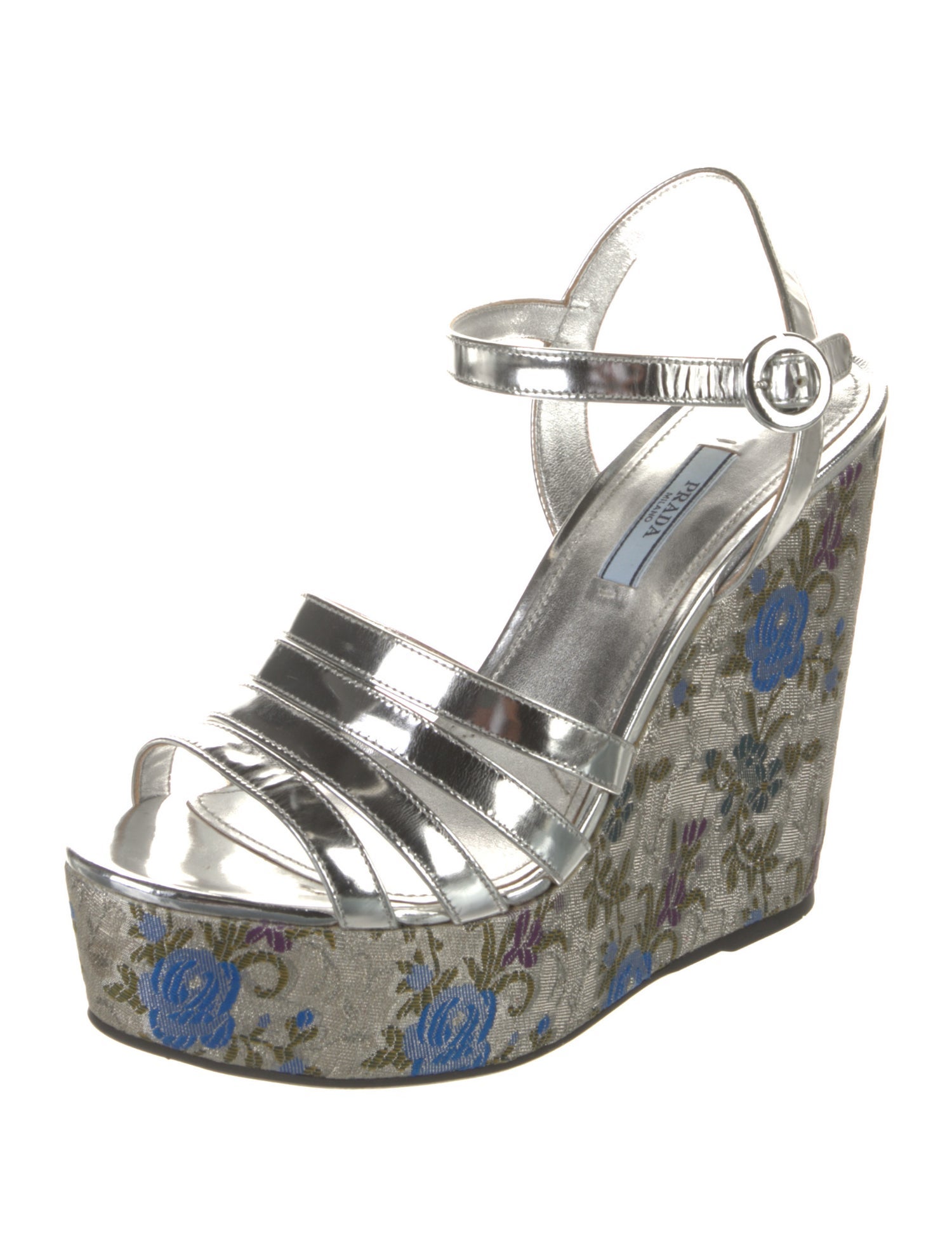 Prada Leather Printed Sandals