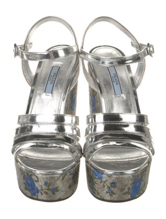Prada Leather Printed Sandals