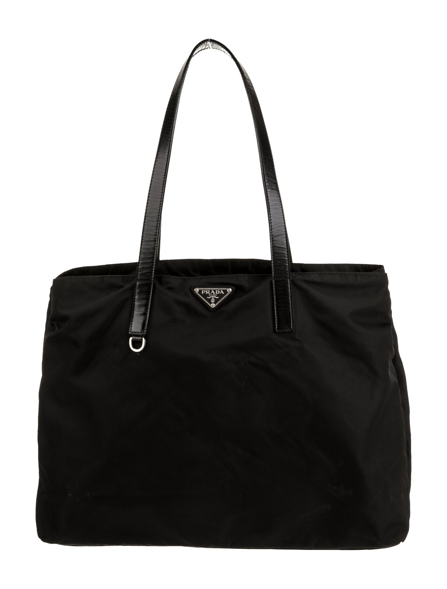 Prada Enameled Metal Triangle Tote
