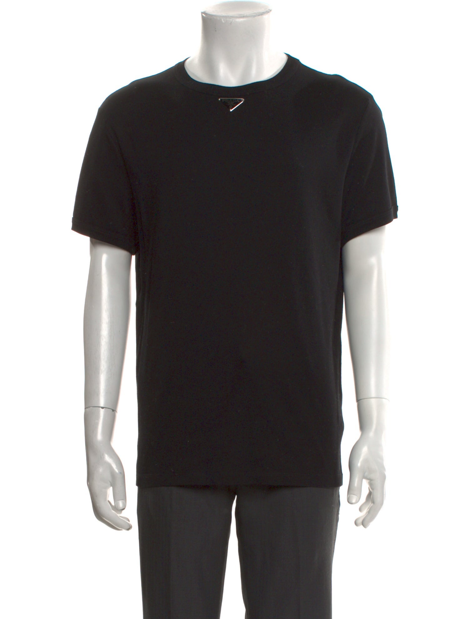 Prada 2022 Enameled Metal Triangle T-Shirt