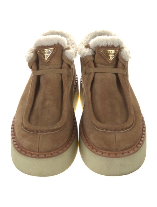 Prada Suede Lace-Up Boots