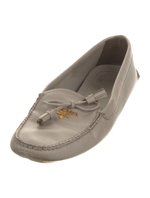 Prada Leather Bow Accents Loafers