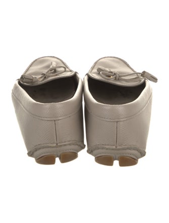 Prada Leather Bow Accents Loafers
