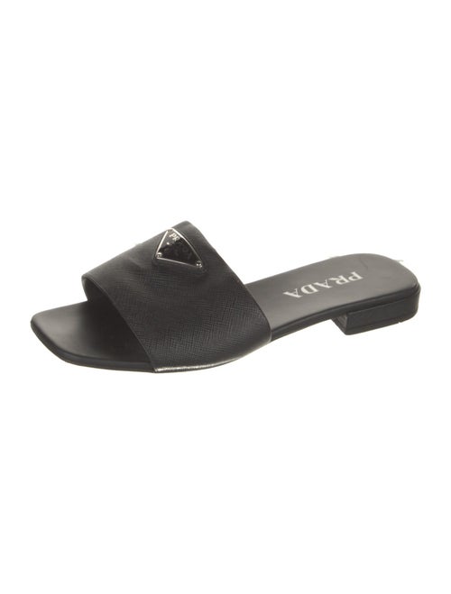 Prada Saffiano Leather Printed Slides
