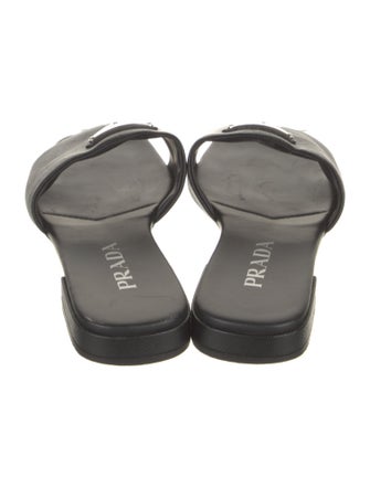 Prada Saffiano Leather Printed Slides