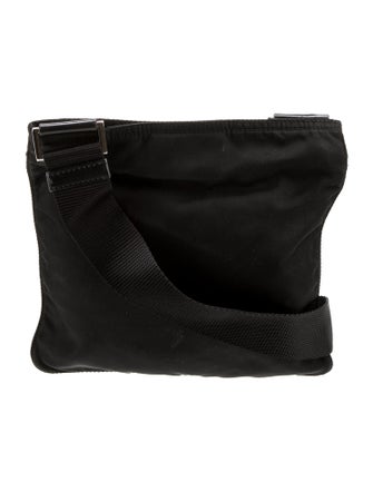 Prada Enameled Metal Triangle Messenger Bag