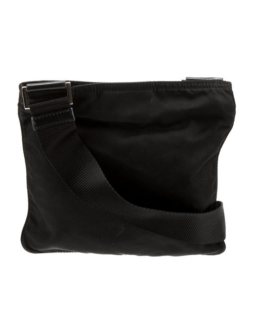 Prada Enameled Metal Triangle Messenger Bag