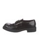 Prada Enameled Metal Triangle Patent Leather Dress Loafers