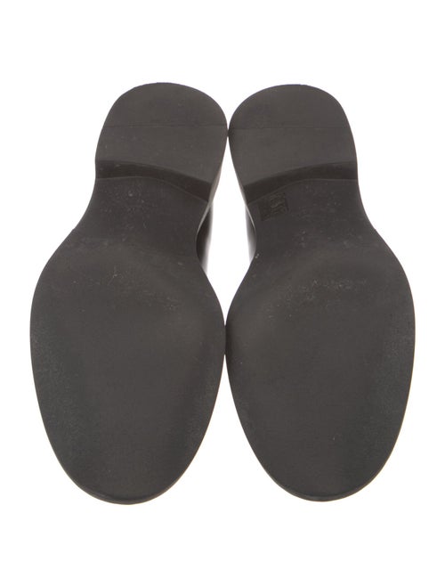 Prada Enameled Metal Triangle Patent Leather Dress Loafers