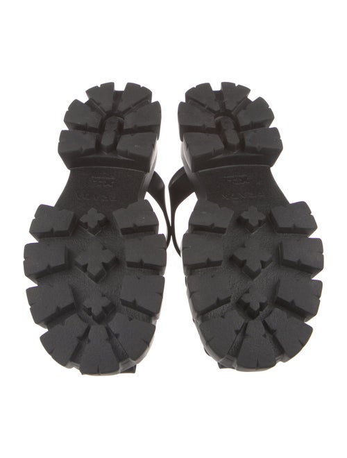Prada Enameled Metal Triangle Rubber Sandals