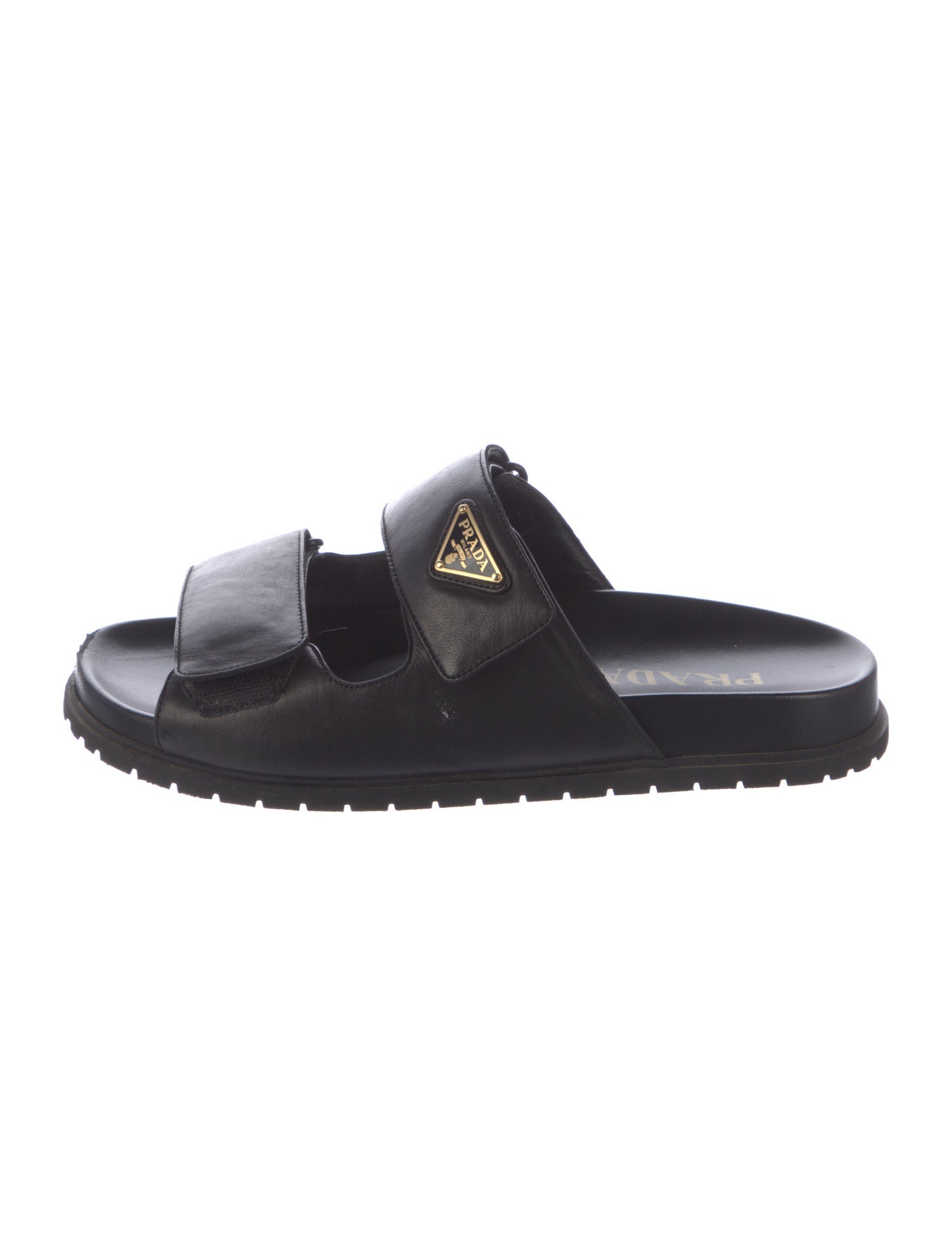 Prada Quilted Pattern Leather Slides