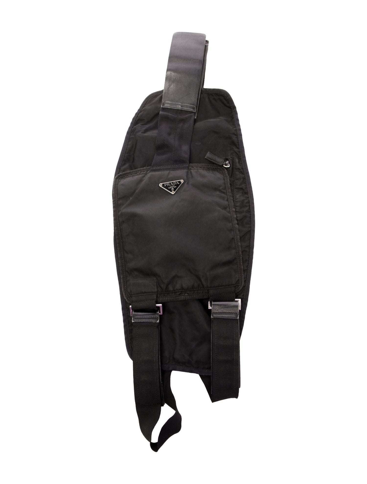 Prada Enameled Metal Triangle Backpack