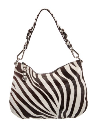 Prada Enameled Metal Triangle Hobo