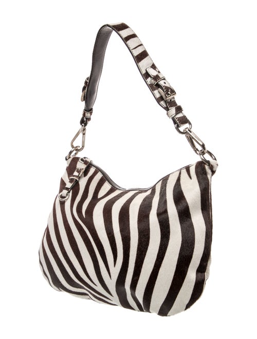 Prada Enameled Metal Triangle Hobo